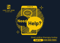 Online Therapy Consultation Postcard Image Preview