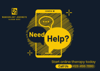 Online Therapy Consultation Postcard Image Preview
