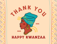 Kwanzaa African Woman Thank You Card