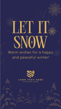 Minimalist Snow Greeting Instagram Story