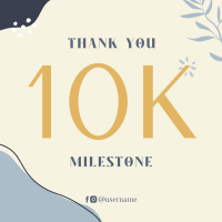 Organic Leaf Milestone Instagram Post Design