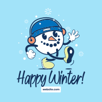 Snowman Mascot Instagram Post Design