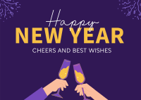 Cheers To New Year Postcard