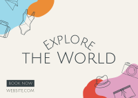 Explore the World Postcard Design