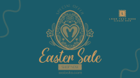 Floral Egg with Easter Bunny and Shapes Sale Facebook Event Cover