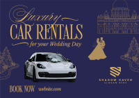 Luxury Wedding Car Rental Postcard