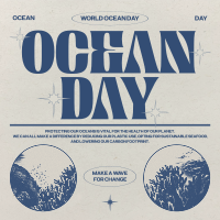 Retro Ocean Day Linkedin Post