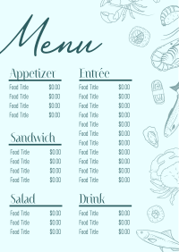 Seafood Minimalist Script Menu Image Preview