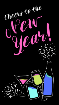 Cheers to New Year! Facebook Story