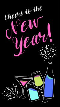 Cheers to New Year! Facebook Story Design