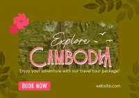 Cambodia Travel Tour Postcard