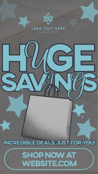 Retro Minimalist Huge Savings Instagram Story