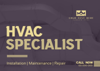 Minimalist HVAC Expert Postcard