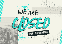 Grunge Closed Announcement Postcard