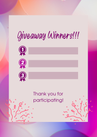 Aesthetic Giveaway Winners Flyer