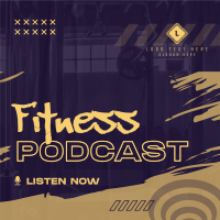 Grunge Fitness Podcast Linkedin Post Design