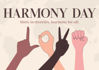 LOVE Sign Harmony Day Postcard