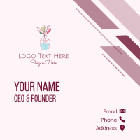 Watercolor Flower Vase Business Card Image Preview