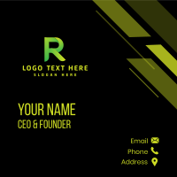 Green Letter R Business Card Image Preview