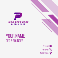 Digital Business Letter P Business Card Image Preview