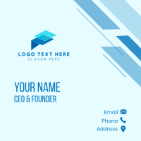 Tech Programming Letter F  Business Card Image Preview