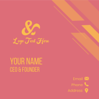 Yellow Swirly Ampersand  Business Card Image Preview