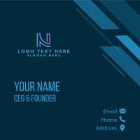 Blue Firm Letter N Business Card Image Preview