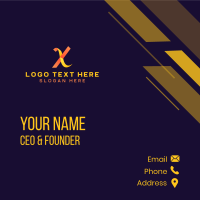 Ribbon Letter x Business Card Image Preview