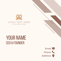 Brown Pretzel Line Art Business Card Image Preview