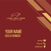 Minimalist Golden Bull Business Card Image Preview