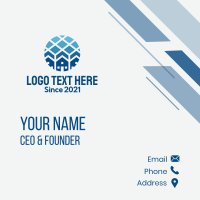 Blue Geometric Real Estate Business Card Image Preview