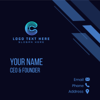 Cyber Digital Letter C Business Card Image Preview