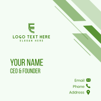 Green Retro Letter E Business Card Image Preview