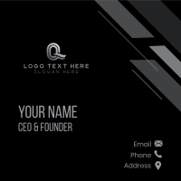 Gradient Wave Letter Q Business Card Image Preview