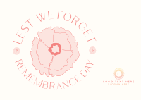 Lest We Forget Postcard