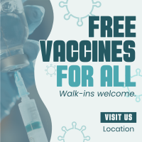 Free Vaccination For All Linkedin Post Design