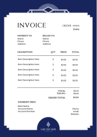 Elegant Art Deco Invoice