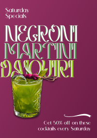 Negroni Martini Daiquiri Flyer