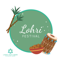 Lohri Fest Badge Linkedin Post Design