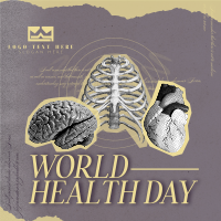 Vintage World Health Day Linkedin Post