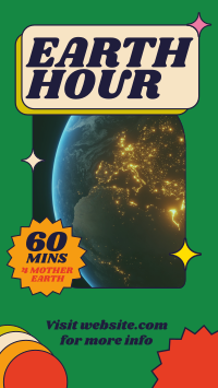 Retro Earth Hour Reminder Instagram Story