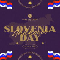 Minimalist Slovenia Statehood Day Linkedin Post Design