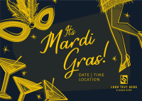 Flapper Mardi Gras Postcard Design