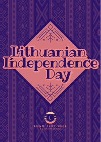 Folk Lithuanian Independence Day Poster