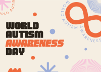 Abstract Autism Awareness Postcard