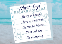 Beach Relaxation List Postcard