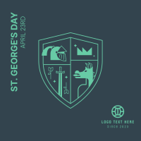 St. George's Day Shield Linkedin Post Design