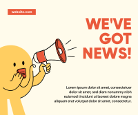 We're Got News Mascot Facebook Post Design