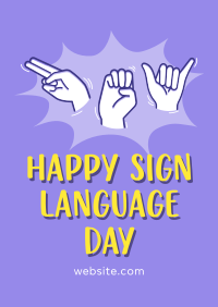 Hey, Happy Sign Language Day! Poster