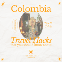 Modern Nostalgia Colombia Travel Hacks Instagram Post Design